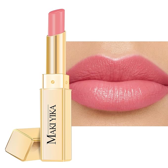 MAKI YIKA Moisture Nude Pink Lipstick for Women Hydrate Tinted Lip Balm for Mother's Day Dry Cracked Lips Sheer Lipstick Lip Tinted Glossy Finish,MA073 Bare Soul