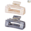 Hair Claw Clips Non Slip Banana Jaw Clip 3 inch Tortoise Shell Celluloid Strong Hold Clips Grey Claw Clamps for Thin, Curly, Thick Hair Rectangle Shape Clip for Women Ladies