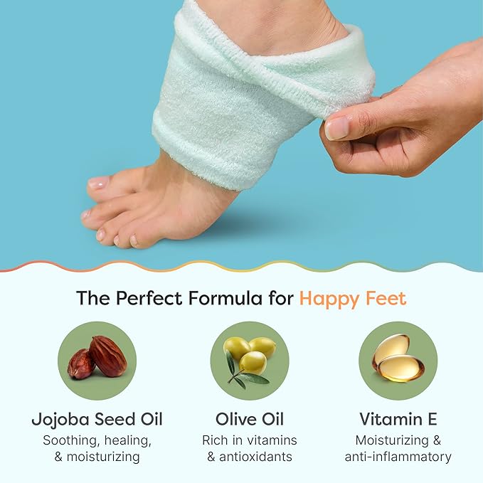 ZenToes Moisturizing Socks for Cracked Heel Treatment, Vitamin E, Olive Oil and Jojoba Oil Infused Heel Socks, Spa Gifts for Women, Mothers Day Gifts (Fuzzy Mint Green, 2 Pairs Regular)