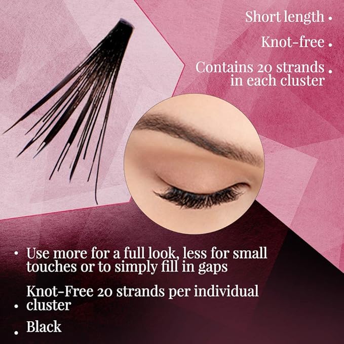 Ardell Individual Lashes Soft Touch - Short Black, Knot-Free False Eyelashes, Natural Look DIY Eyelash Extensions, 56 Lash Clusters Per Pack