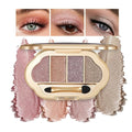 Neutral Shimmer Glitter Eyeshadow Makeup Palette – Rose Mauve, Copper Bronze, Lavender Silver & Champagne Taupe Metallic, High Pigment Blendable Cool-Toned Mini Eye Shadow Palette for Blue Green Eyes