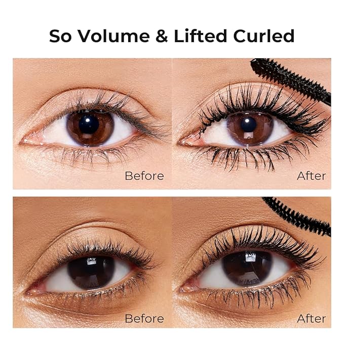 SACE LADY Black Mascara, Extra Volume Lengthening Eyelashes Mascara, Long Wearing Natural-Looking Smudge-Proof No Clumping Eye Makeup