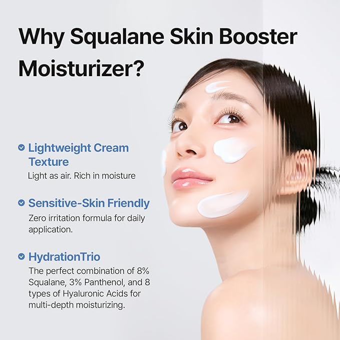 MEDITHERAPY Squalane Skin Booster Moisturizer – 8% Squalane + Panthenol + Hyaluronic Acid | Hydrating Moisturizer Face Cream for Dry Sensitive Skin | Lightweight Non-Greasy Barrier-Support 5.07 fl oz