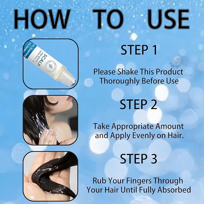 Hair Growth Roll On, Rosemary Hair Growth Serum Roll On, Advanced Hair Growth Roll-On Serum, Thicker & Stronger Hair, Nourishes Scalp & Roots for All Hair, Women and Men (2pcs)