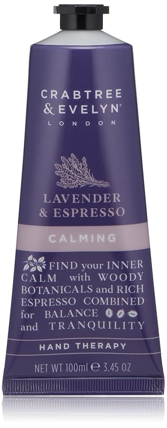 Crabtree & Evelyn Calming Hand Cream Therapy, Lavender and Espresso, 3.45 oz