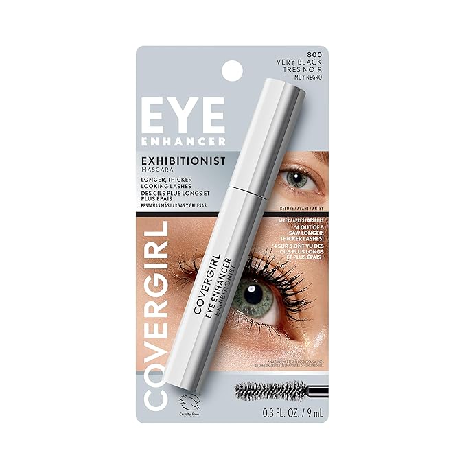 COVERGIRL Eye Enhancer Exhibitionist Mascara 800 Very Black 0.3 fl oz (Packaging May Vary)