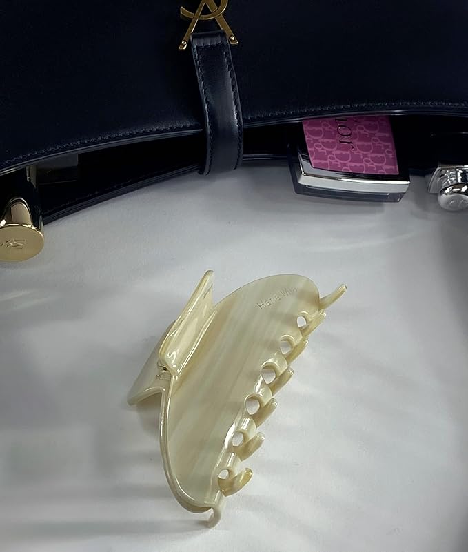 Luxury Creme Claw Clip for Women | Our Large 4 Inch Hair Clip Creates Beautiful Half Ups, Secure Updos & Chic Daily Styles | Premium Acetate Claw with Secure Hold & Snag Free Teeth for Easy Styling