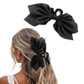 Bow Claw Clips Bow Hair Clips Black 1PCS Big Hair Bows for Women Butterfly Styling Large Hair Clips for Thick Hair for Girls Hair Accessories for Teens