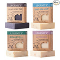 Legend's Creek Farm Goat Milk Soap - Cleansing Moisturizing Bar for Hands and Body - 5 Oz Natural Soap for Sensitive Skin, Handmade in USA (4-Pack: Dead Sea, Eucalyptus, Lavender, Pine Tar)