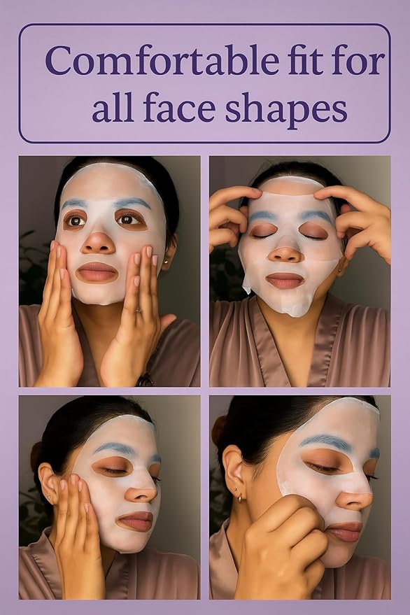 Korean Jelly Sheet Mask, Brightening & Calming Glow, Anti-Redness Hydration for Sensitive Skin, 5 Pack