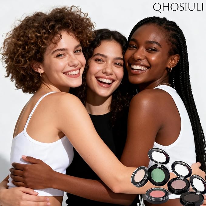 Nude Beige Matte Eyeshadow Palette, Mini Monochrome Powder Eye Shadow for Older Women, High-Pigment White Eyeshadow Compact sombras para ojos, Naturing-Looking Smooth Blendable Color