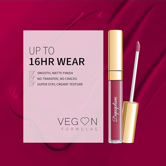 Depuplum Magenta Lipstick Matte for Women Color Stay Long Lasting Lipstick Smudgeproof Liquid Lipsticks Cruelty Free Lip Color for Mother's Day,DM07 Magenta Love