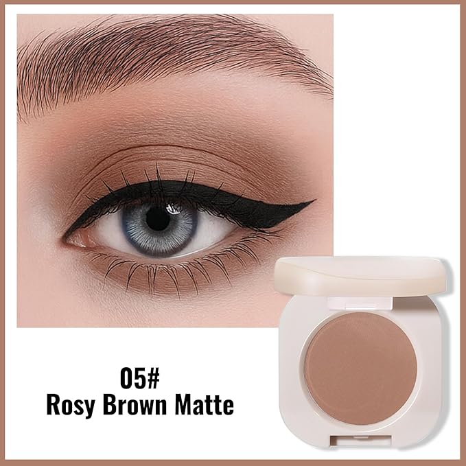 Erinde Rosy Brown Matte Single Eye Shadow Palette Makeup for Older Women, Natural Eyeshadow Powder for Blue, Green & Brown Eyes, High Pigment Blendable Long-Lasting Eye Shadow Sombras para Ojos, 05