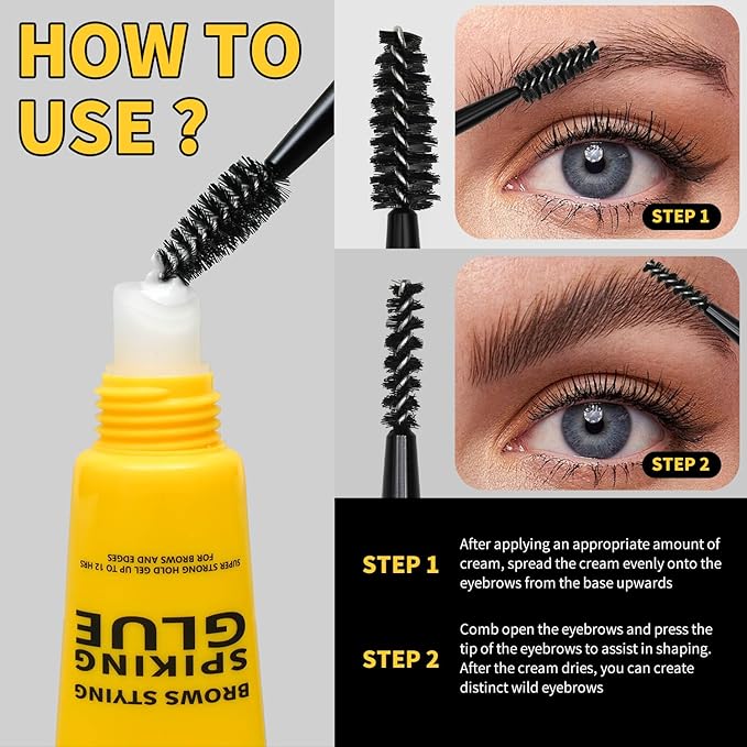 Brow Styling Spiking Glue - Clear Eyebrow Setting Gel, Brow Fix Gel for Long-Lasting Hold, Waterproof & Sweat-Proof Brow Gel, Flawless Natural Look, Ideal for Salon & Home Makeup Use