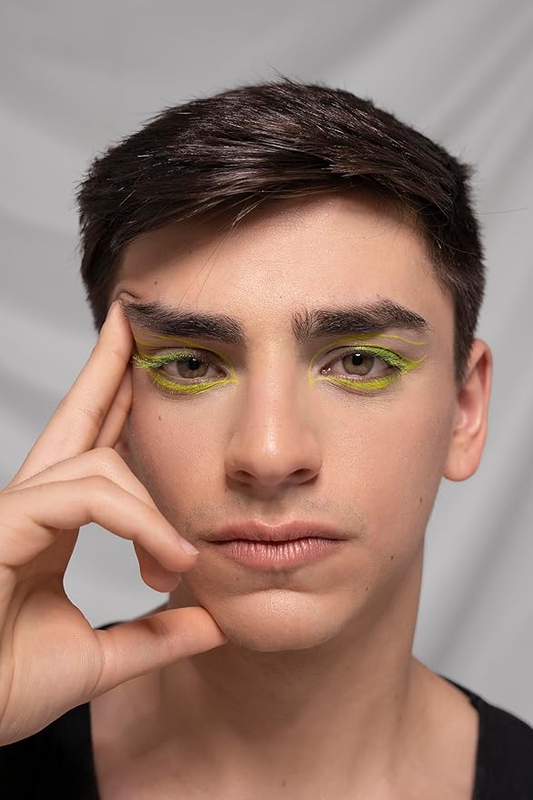 UV Neon Liquid Eyeliner, Matte Colored Eyeliner Pen, Waterproof Smudge-proof Pigmented Eye Liner, Glow Brightly Under UV Lights, Colorful Eye Makeup For Rave Party Music Festival, Neon Yellow