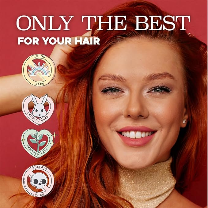 Luseta Red Hair Shampoo & Conditioner Set for Color Treated, Sulfate and Paraben Free for Copper Brightening, Strengthening Follicles With Pomegranate Extract 2 x 16.9oz