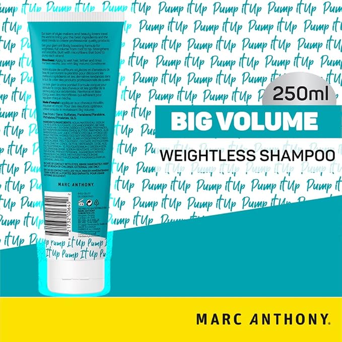 Marc Anthony Big Volume Shampoo - Weightless Lift Shampoo - For Fine, Limp Hair - 8.45oz (Pack of 2)