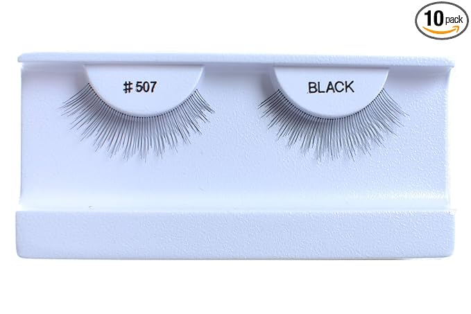 10 Pairs 100% Human Hair False Eyelashes Natural Black #507