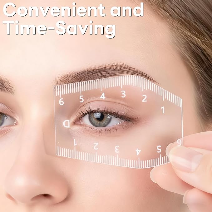 10-Piece Eyebrow Ruler Kit - Eyebrow Designer Ruler, Transparent Mapping Shaper Stencils for Precise Brow Shaping and Positioning