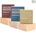 Rinse & Robust Mens Bar Soap Bath Bar Soap 3Pack Handmade Natural Soap Bar Set Cleansing Bar Moisturizing&Exfoliating Scrub Soap Gift Set for Men | Leather, Sandalwood, Teakwood | 3.5 oz of 3 Bars