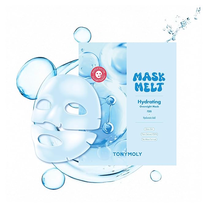 TONYMOLY Mask Melt Hydrating Hydrogel Overnight Face Mask – Vegan Banana PDRN + Hyaluronic Acid – Deep Moisture For Dry Skin – 1 Sheet