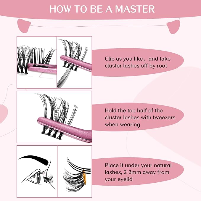 Cluster Lashes 72 Pcs Lash Clusters 2 in 1 DIY Eyelash Extension Individual Cluster Eyelashes Crush Style Self-Application Fluffy Super Thin Band Reusable Soft & Comfortable(Crush-D-10-16mix)