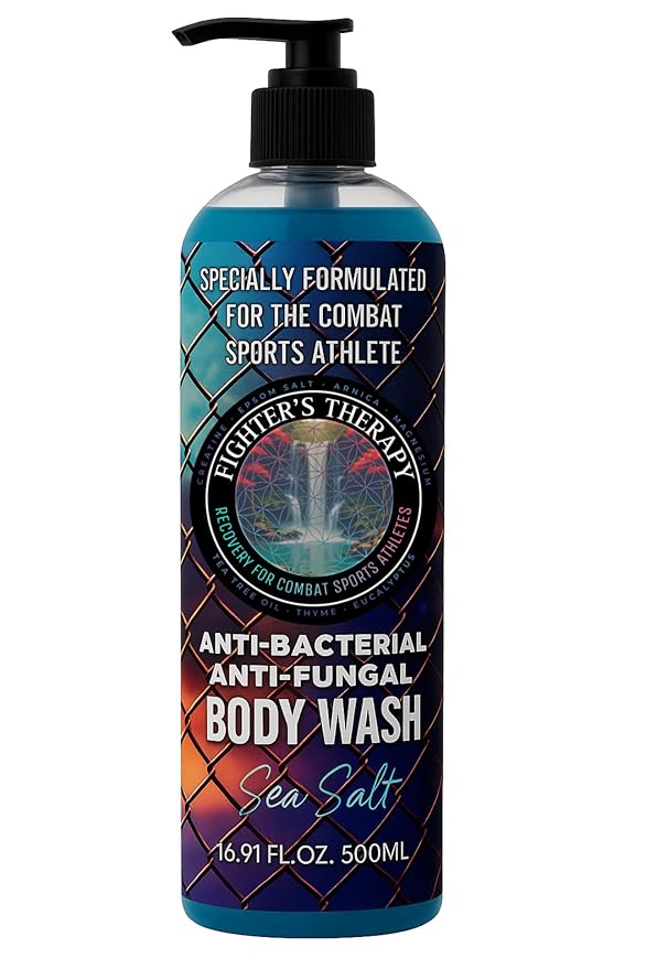 Fighter's Therapy Body Wash | Tea Tree, Thyme & Eucalyptus | Cleans Sweat & Oils | Supports Healthy Skin After Training | 16.9 oz