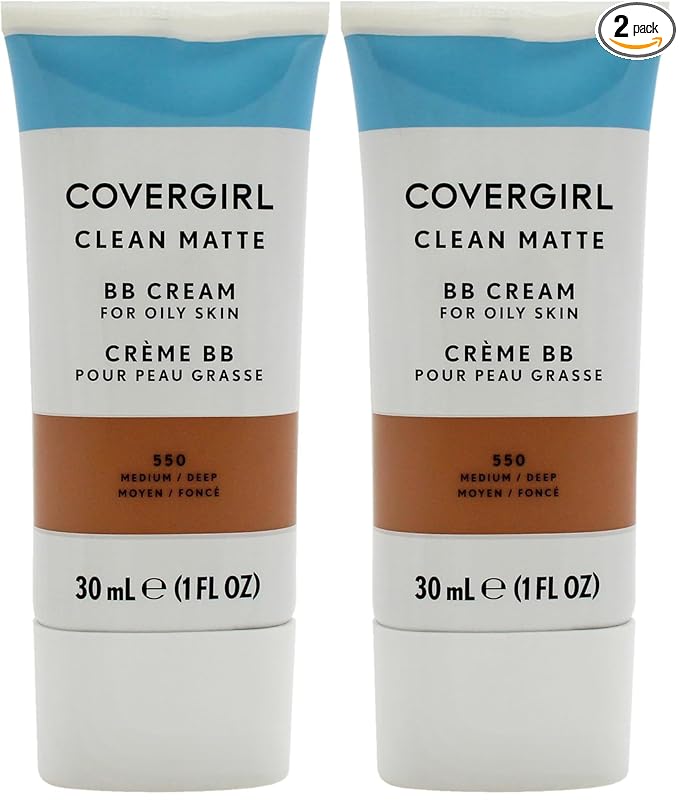 COVERGIRL - Clean Matte BB Cream, Oil-Free, Long-Lasting, Sensitive Skin, Lightweight, 100% Cruelty-Free (Pack of 2)