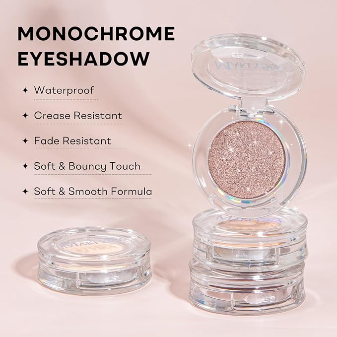 MAKI YIKA Spark Black Crème Eyeshadow Single Shimmer Dark Cream Eye Shadow palette for Women Color Stay Long Lasting Waterproof Eye Makeup Monochrome Eyeshadows,#22
