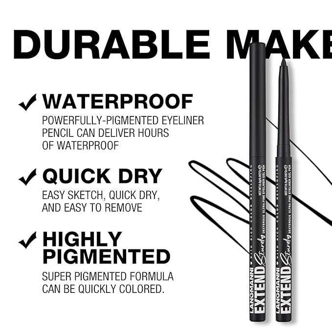 LANGMANNI 2Pcs Metal Colorful Eyeliner Pencil Set - Matte & Shimmer Eye Makeup,Smooth Use Long-Lasting & Waterproof Eyeliner Set(#02+11)