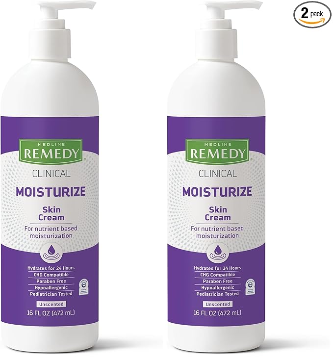 Medline Remedy Phytoplex Nourishing Skin Cream, Unscented Skin Moisturizer, Paraben Free Body Lotion, 16 Fl Oz (Pack of 2)
