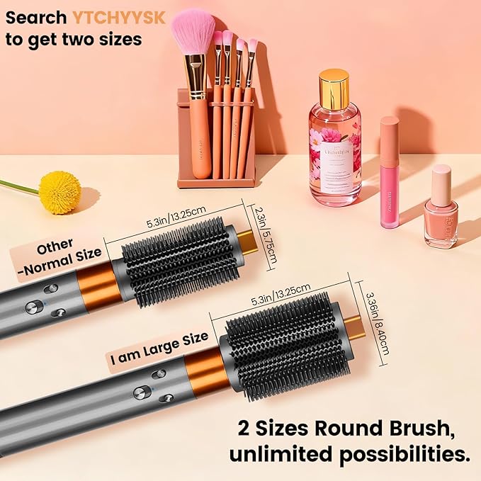 Upgraded Large Round Volumizing Brush Attachment for Dyson Airwrap HS01/05/08, Round Brush for Dyson Air wrap Accessories for Straighten Fast Dry Big Curls Add Volume