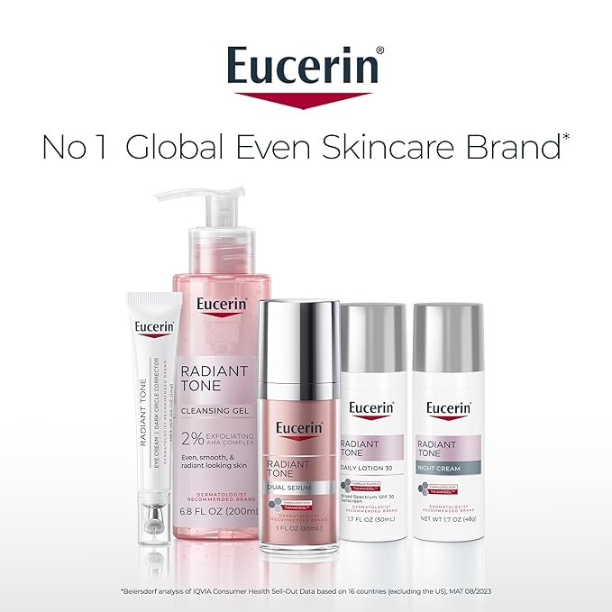 Eucerin Radiant Tone Daily Face Lotion with SPF 30, Dark Spot Corrector with Thiamidol, Face Moisturizer, All Skin Types, 1.7 Fl Oz Bottle