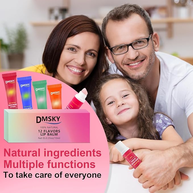Dmsky 36 Pack Lip Gloss Bulk, Squeeze Clear Lip Gloss Set with Shea Butter, Moisturizing High Shine Glossy Lip Oil for Dry Chapped Lips-12 Flavors