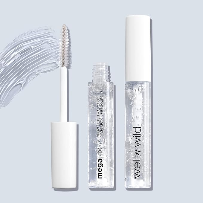 wet n wild Mega Clear Brow & Lash Mascara - Sculpts Brows, Defines Lashes, Conditioning with Soy Protein & ProVitamin B5, Primer & Top Coat, Cruelty-Free & Vegan - Clear