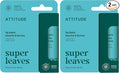 ATTITUDE Lip Balm, Natural Origin, Nourishes & Protects, Shea Butter, Coconut & Castor Oils, EWG Verified, For Dry Lips, Men and Women, Vegan, Unscented, 0.3 Oz (Pack of 2)