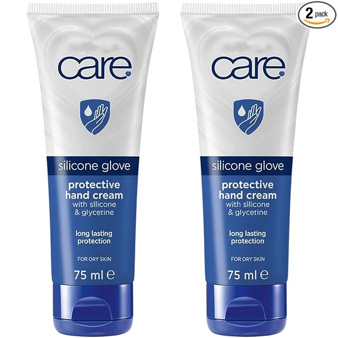 Care Protective Hand Cream with Silicone Glove Effect – Dry Skin Moisturizer Enriched with Glycerine, Almond Oil and Vitamin E, 2.5 fl oz 2 PACK Set