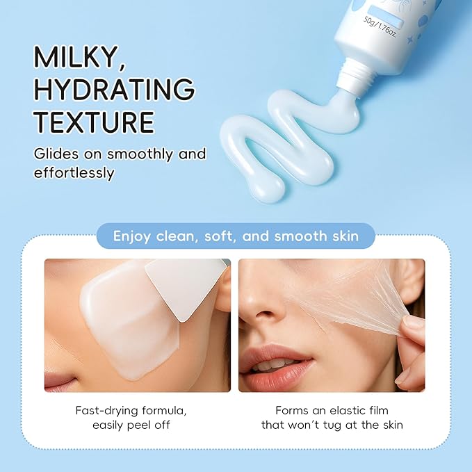 Milk Peel Off Jelly Face Mask, Exfoliating Hydro Jelly Masks for Facials, Hydrating, Soothing, Nourishing, Pores Cleansing, Oil Control, Smooth & Radiant Skin for All Skin Types