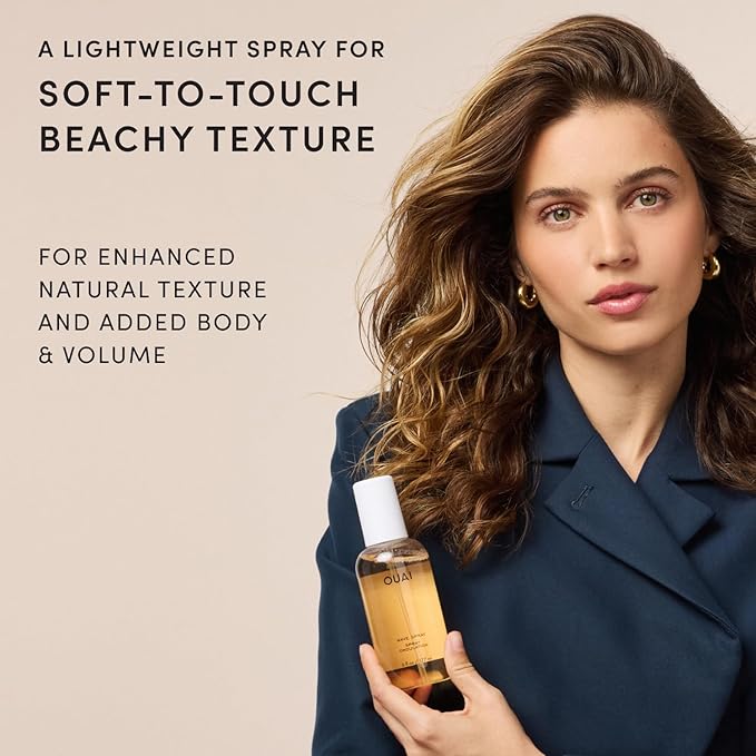 OUAI Wave Spray - Texture Spray for Hair with Coconut Oil & Rice Protein - Adds Texture, Volume & Shine for Beach Waves - Paraben Free, Safe for Color & Keratin-Treated Hair (6 fl oz)