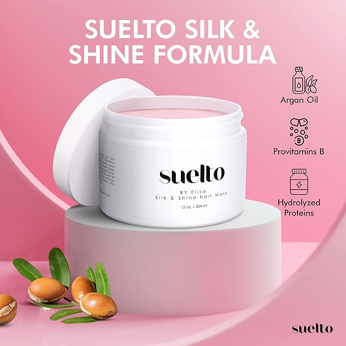 Suelto – Deep Nourishing Conditioning + Shine Therapy for Dry, Frizzy, or Damaged Hair – Strengthening Protein Boost – Salon-Quality Results After One Use 12 Fl. Oz