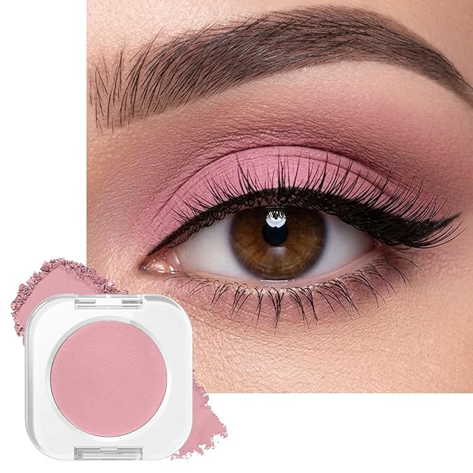 Erinde Nude Pink Matte Single Eye Shadow Palette Makeup for Older Women, Natural Eyeshadow Powder for Blue, Green Brown Eyes, High Pigment Blendable Long-Lasting Eye Shadow Sombras para Ojos, 02