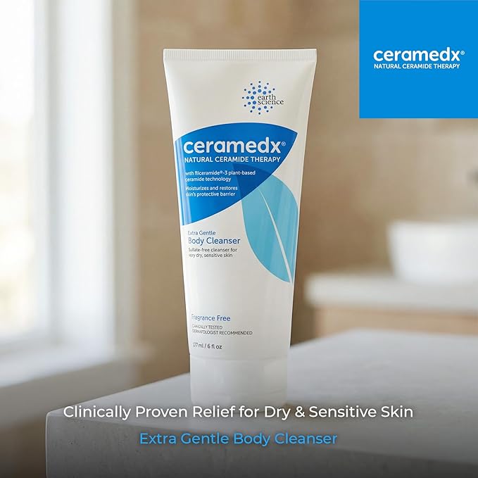 Ceramedx - Extra Gentle Body Cleanser | Natural Ceramide Cleanser for Dry, Sensitive Skin | Cruelty Free, Vegan & Fragrance Free | 6 fl oz