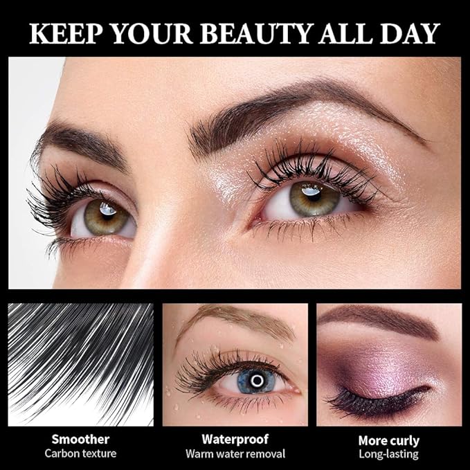 Bestidy 4D Silk Fiber Lash Mascara - Natural Waterproof, Smudge-proof, Thickening & Lengthening, No Clumping, Lasts All Day