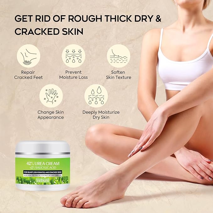 Urea Cream 42% Foot Cream Salicylic Acid 4 Oz, Upgraded Callus Remover For Feet, Knees& Elbows, Intensive Moisturizes & Softens Skin, Exfoliates Dead Skin