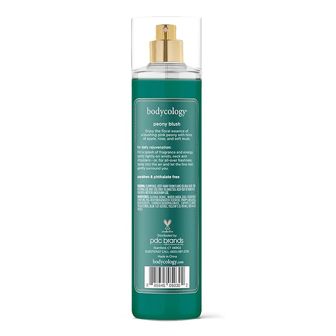 Bodycology Long-Lasting Fragrance Body Mist, Peony Blush, 8 fl oz