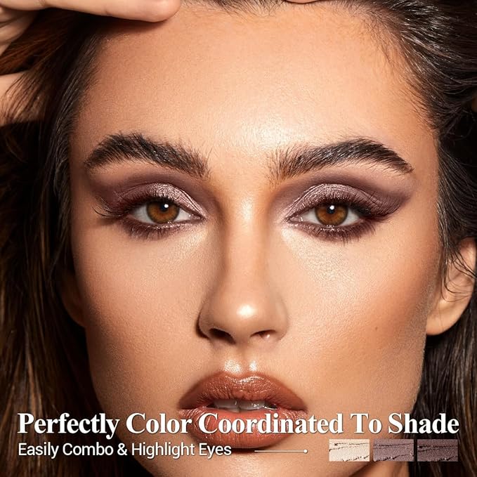 LUXAZA PRO Brown Eyeshadow Stick Makeup 6PCS Set, Neutral Eyeshadow Palette Metallic Shimmer Matte Cream Eye Shadow Eyeliner Brightener Pencil Crayon - TAUPE MAUVE