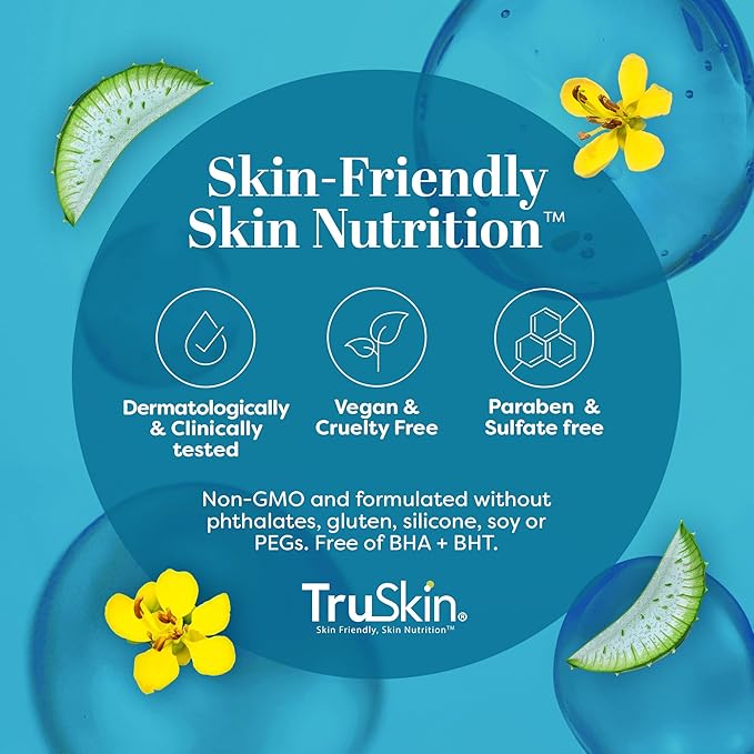 TruSkin Hyaluronic Acid Serum for Face - 7 Ultra-Hydrating Ingredients - Moisturizing & Plumping Facial Serum for Smooth, Healthy-Looking Skin, 2 Fl Oz