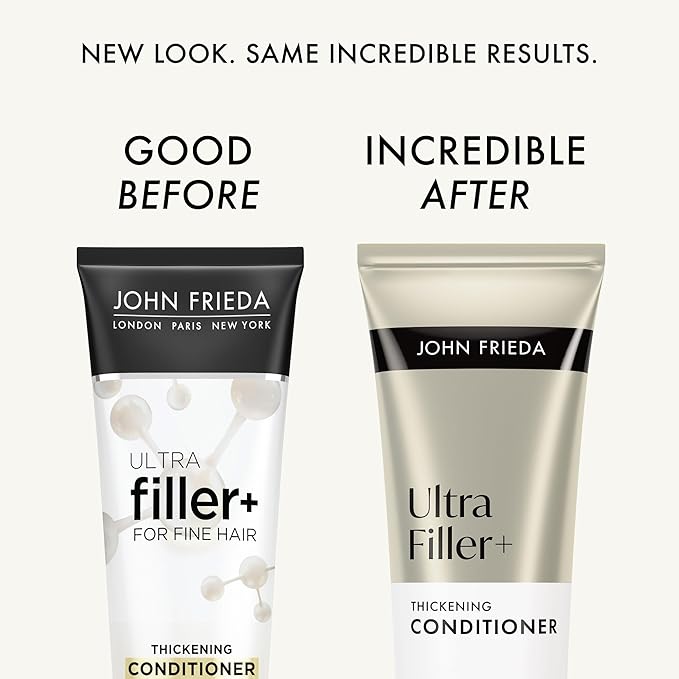 John Frieda ULTRAfiller+ Thickening Conditioner for Fine & Thin Hair, Lightweight Volumizing Conditioner with Biotin & Hyaluronic Acid, Silicone-Free, 8.3 fl oz