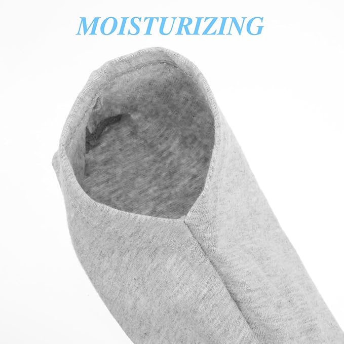 3 Pairs Foot Moisturiser Socks Overnight, Spa Cotton Socks for Foot Cream, Lotion Sock for Moisturising for Dry Feet Care, Moisturising Sock for Cracked Heel Repair Women Men (Grey)
