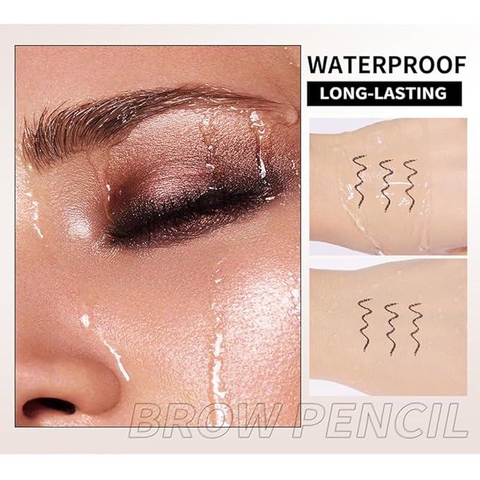 Eyebrow Pencil – Ultra-fine eyebrow pencil, precision nib and spool brush, filler sparse areas, natural eyebrow makeup, waterproof women's eyebrow pen (01# Brown)